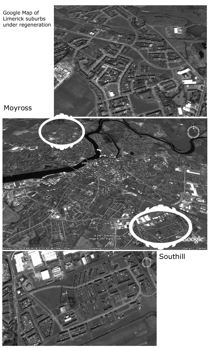 Satellite View of Southill and Moyross